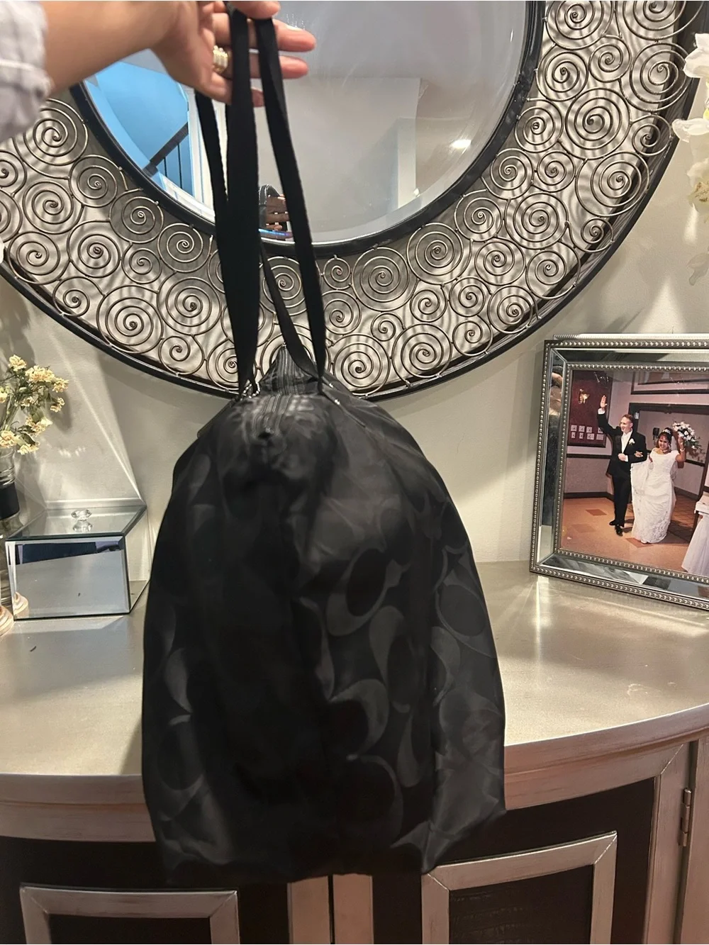 Coach Black Signature travel/ packable weekend bag